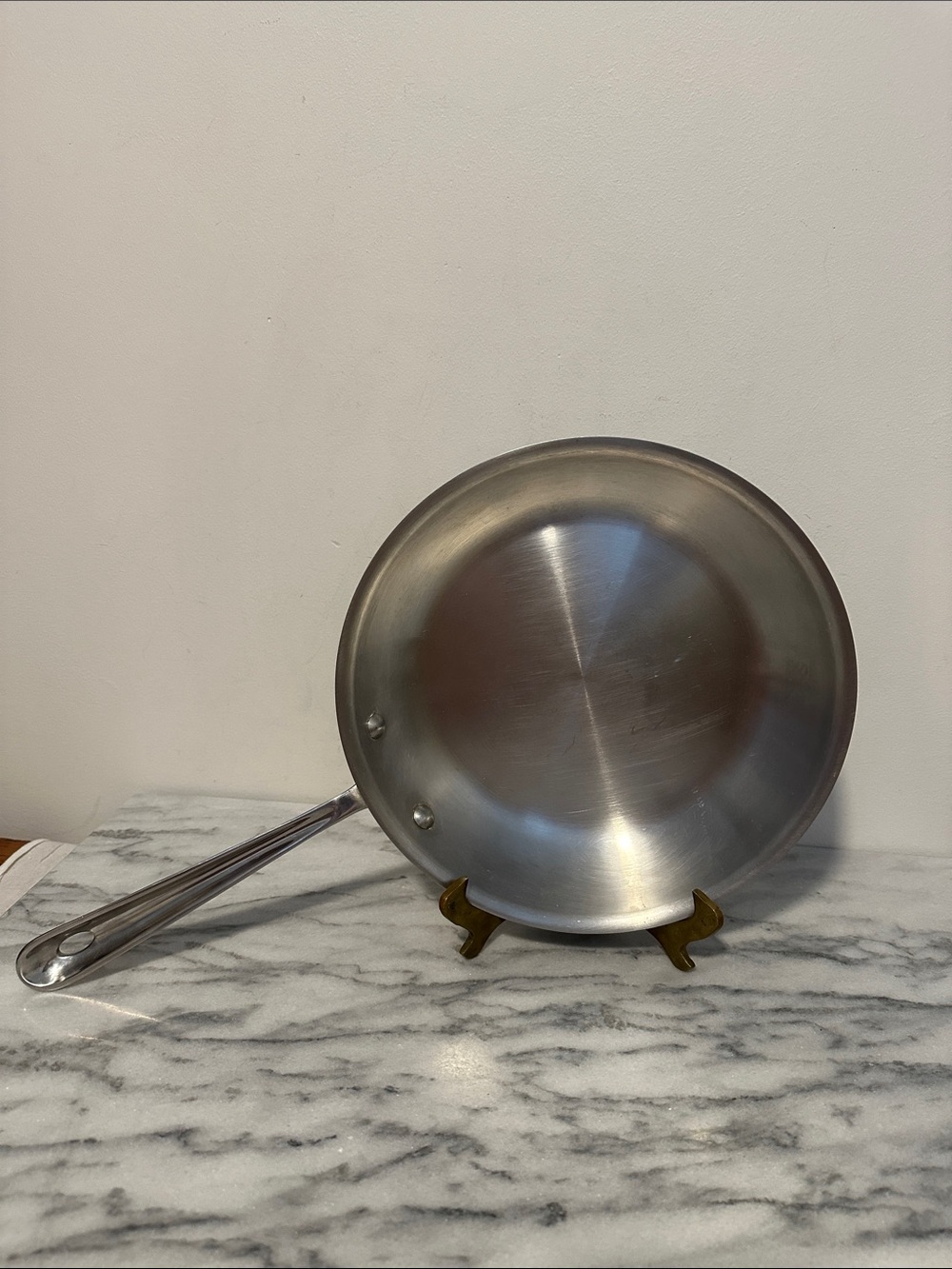 All Clad brushed Stainless Steel Frying Pan 10.5” long handle